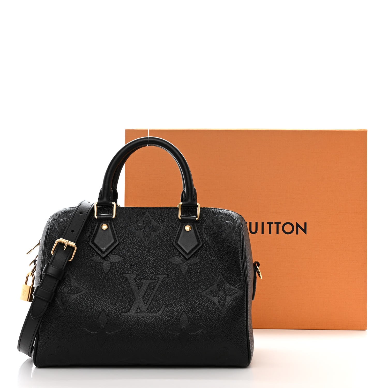 Louis Vuitton Empreinte Monogram Giant Speedy Bandouliere 25 Black 10 of 10