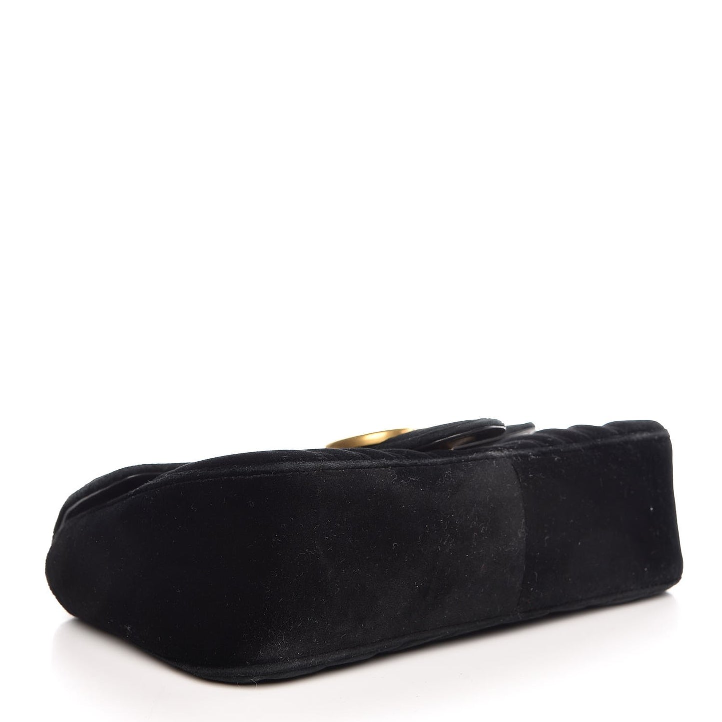 Velvet Matelasse Small GG Marmont Shoulder Bag Black