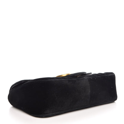 Gucci Velvet Matelasse Small GG Marmont Shoulder Bag Black 4 of 7