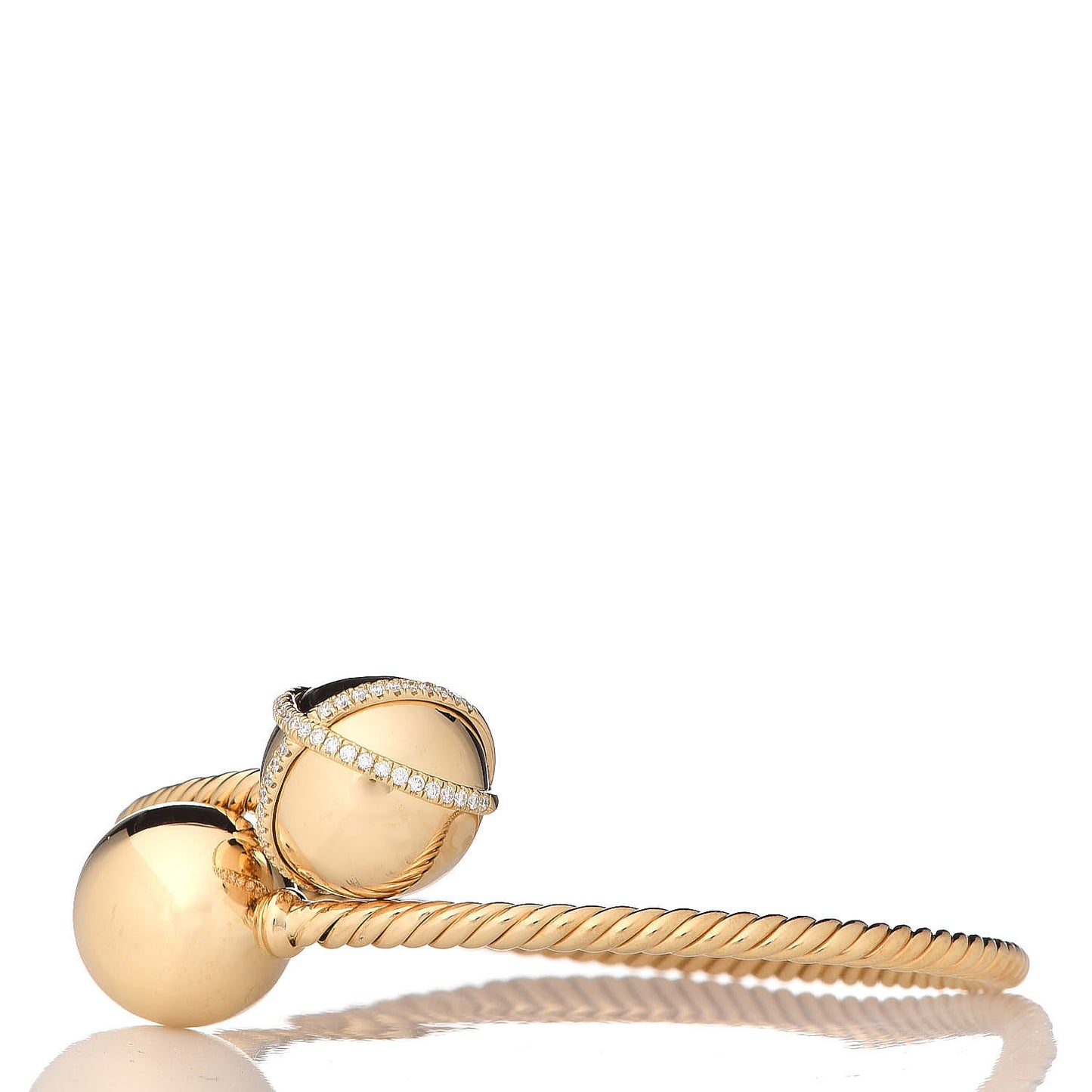 18K Yellow Gold Diamond Solari Bypass Bracelet