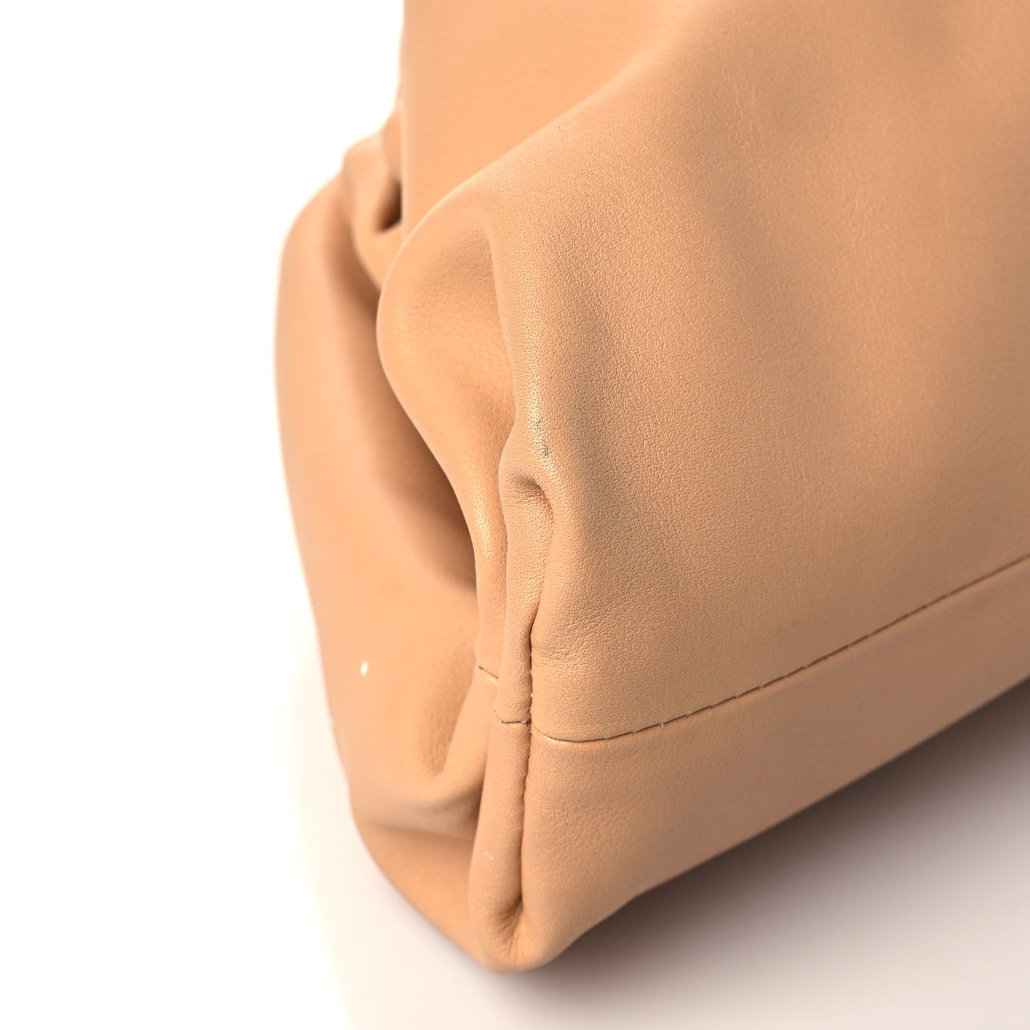 Bottega Veneta Smooth Butter Calf The Pouch Oversized Clutch Almond 9 of 11