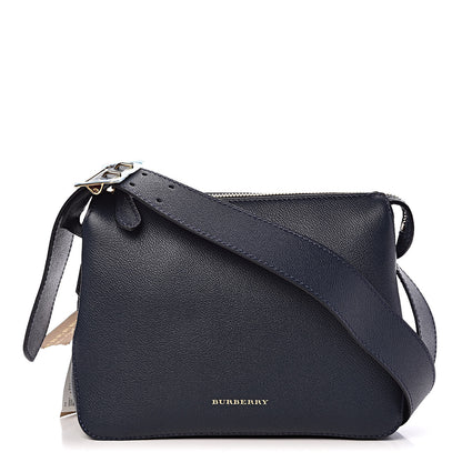 Burberry Soft Grain Calfskin House Check Small Helmsley Crossbody Blue Carbon 1 of 10