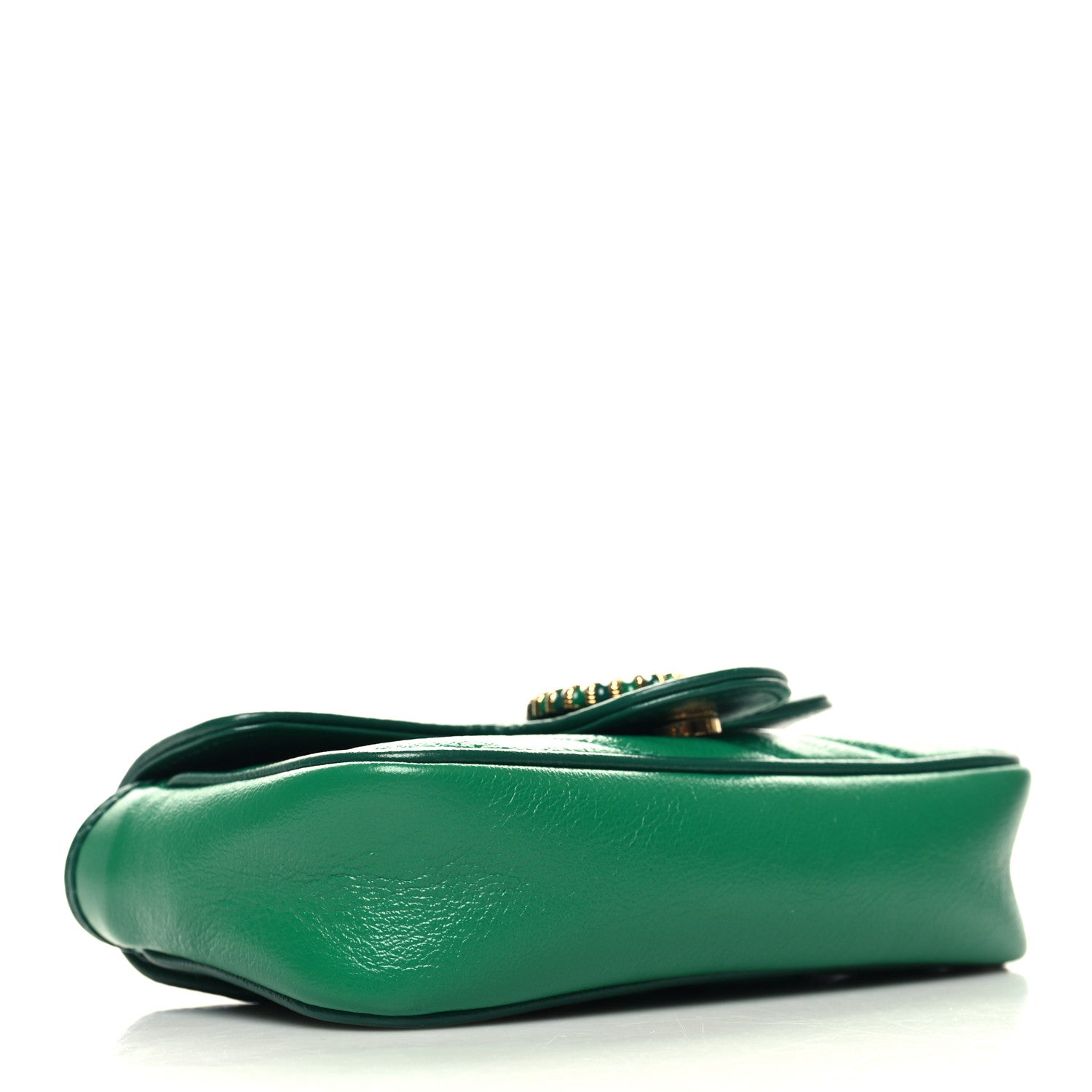 Gucci Azalea Calfskin Enamel Matelasse Diagonal Super Mini Torchon GG Marmont Shoulder Bag New Shamarock Emerald 4 of 10