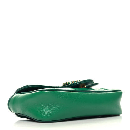 Gucci Azalea Calfskin Enamel Matelasse Diagonal Super Mini Torchon GG Marmont Shoulder Bag New Shamarock Emerald 4 of 10