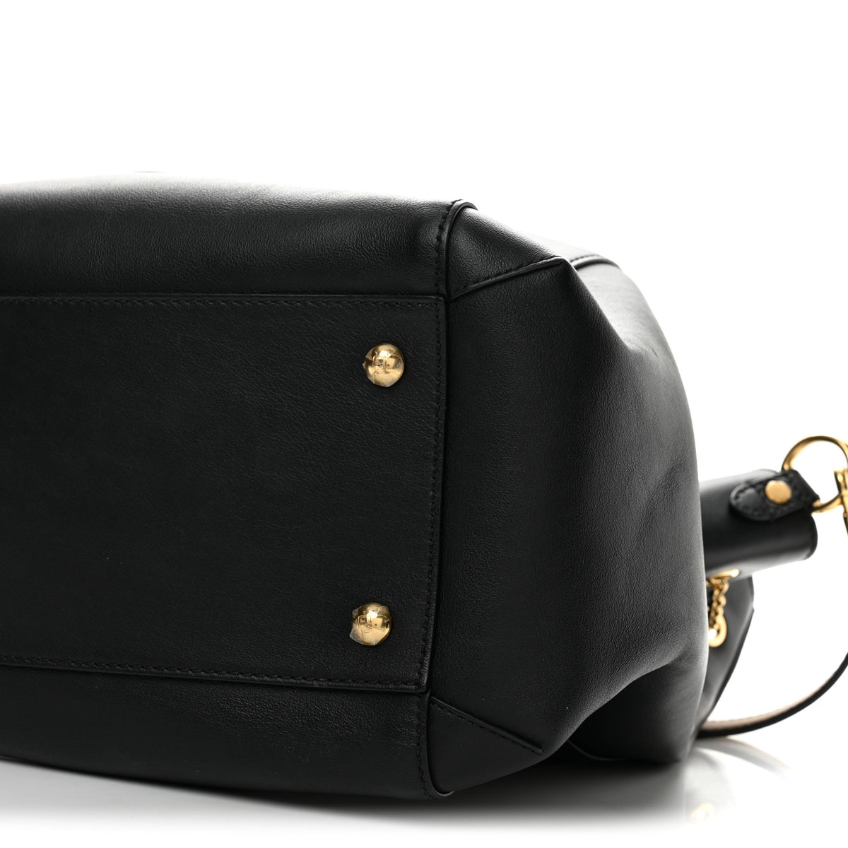 Vitello Grace King Karligraphy Chain Bucket Bag Black Bisquit