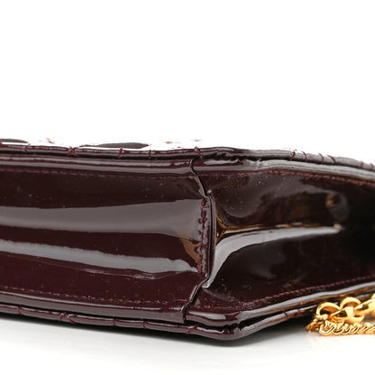 Christian Dior Patent Cannage Caro Zipped Pouch With Chain Amaranth 11 of 12