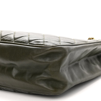 Chanel Lambskin Quilted Shopping Tote Green 10 of 10