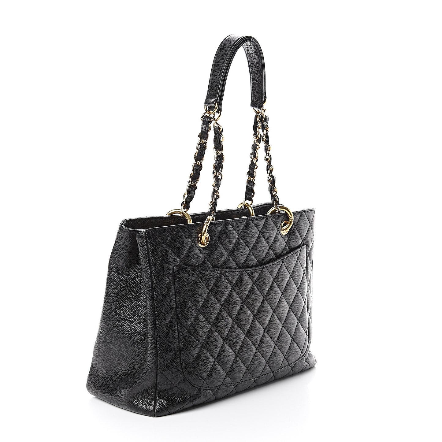 Caviar Quilted Grand Shopping Tote GST Black