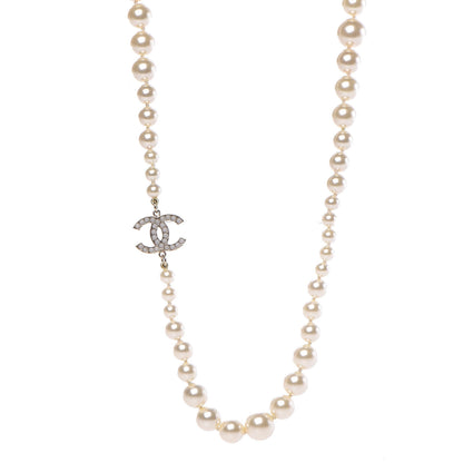 Chanel Pearl CC Long Necklace Gold 1 of 6