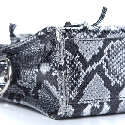Balenciaga Metallic Calfskin Snakeskin Embossed Classic Silver Hardware Mini City Silver 5 of 10