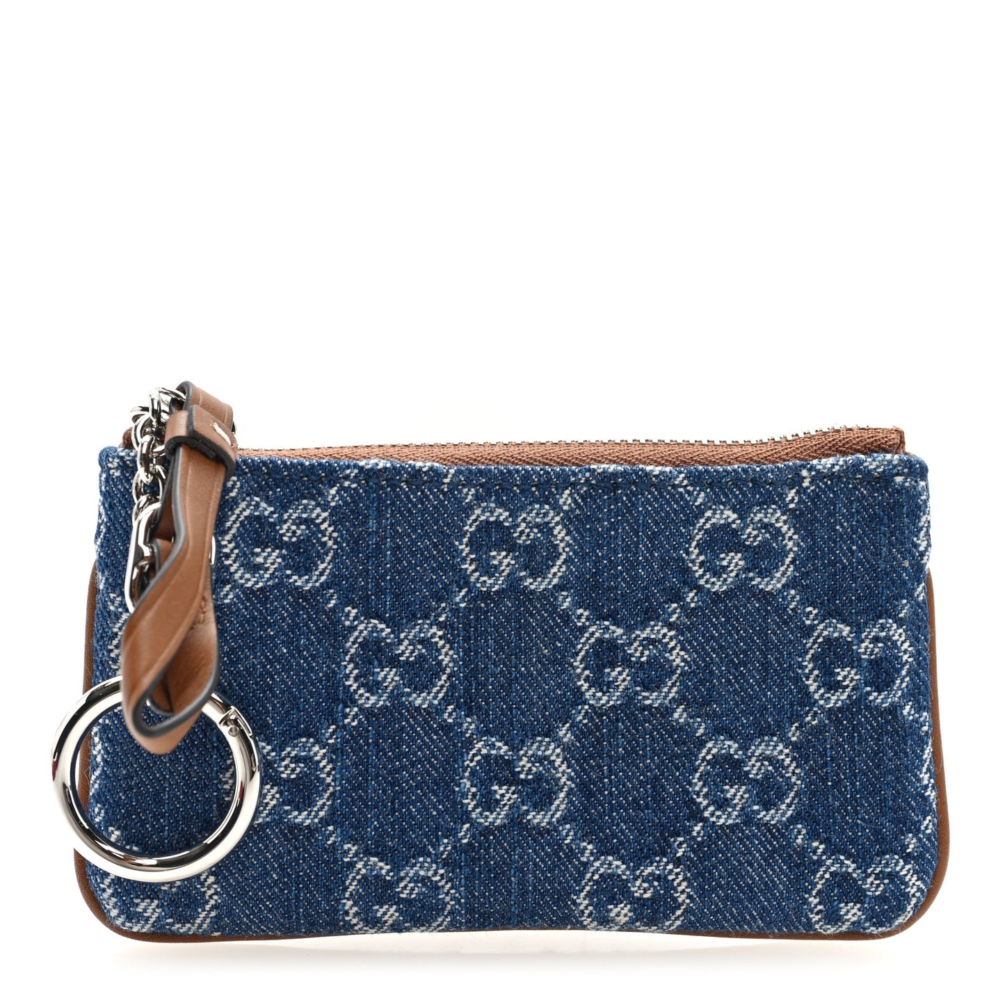 New Denim GG Monogram Selleria Key Case Blue