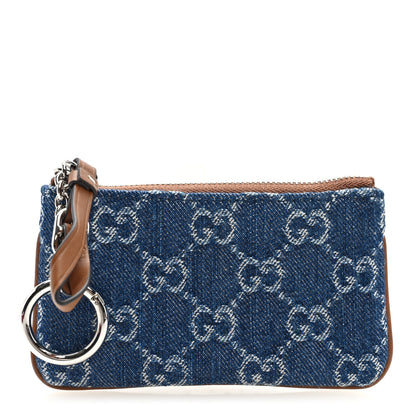 Gucci New Denim GG Monogram Selleria Key Case Blue 1 of 7