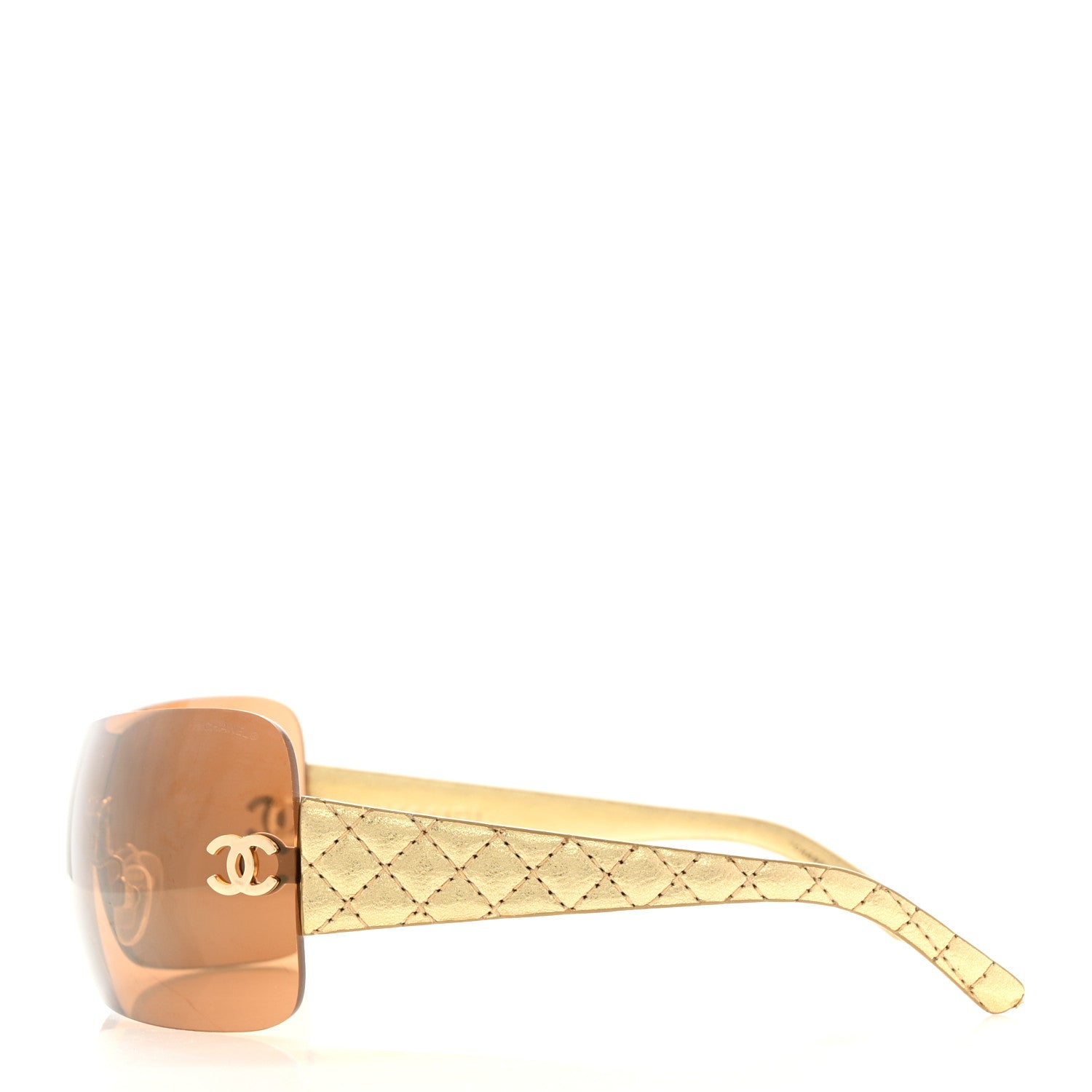 Chanel Metallic Quilted CC Sunglasses 4157-Q Beige 3 of 8
