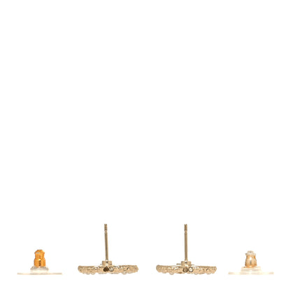 Chanel Pearl Crystal CC Earrings Gold 3 of 5