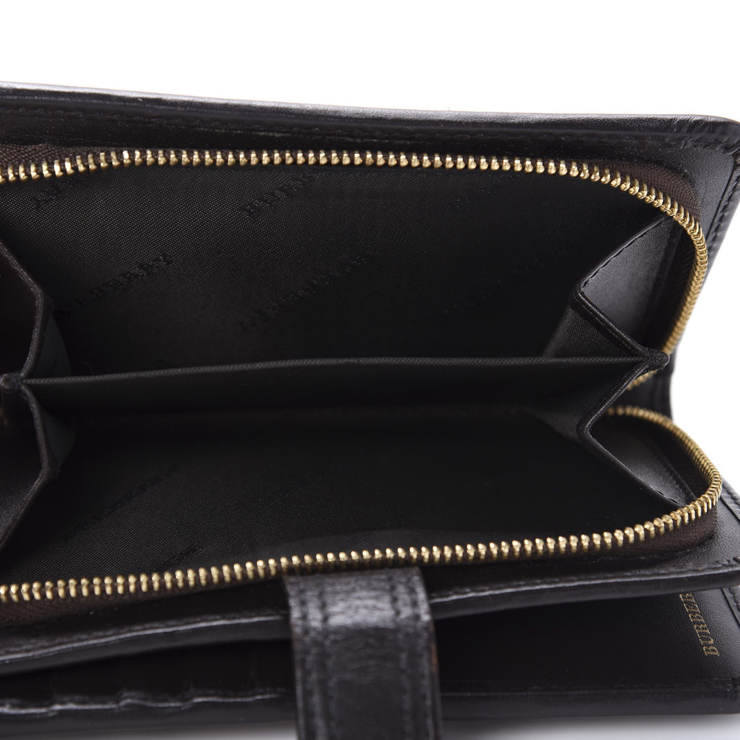 Burberry Haymarket Check Compact Zip Wallet Chocolate 10 of 10