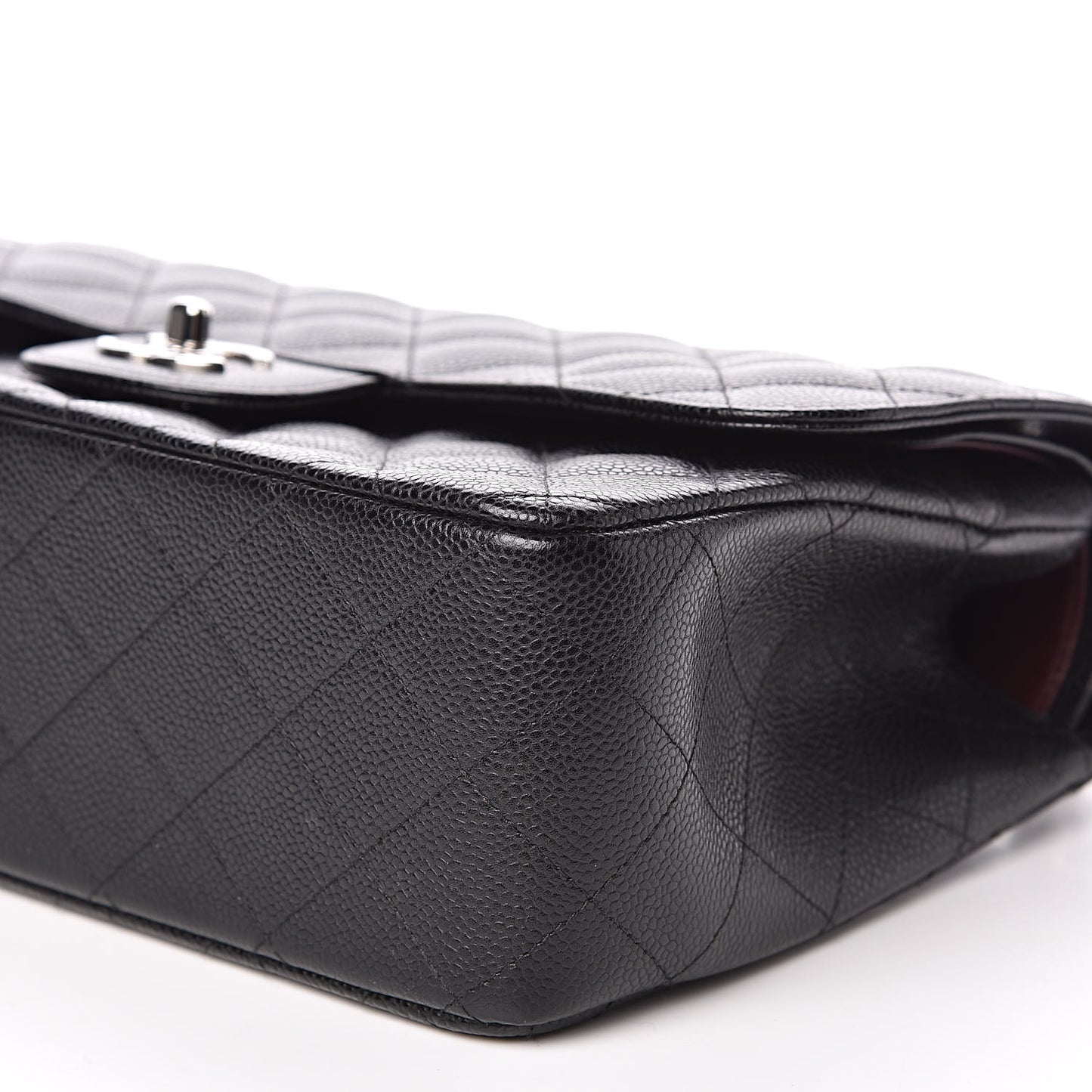 Caviar Quilted Jumbo Double Flap Black