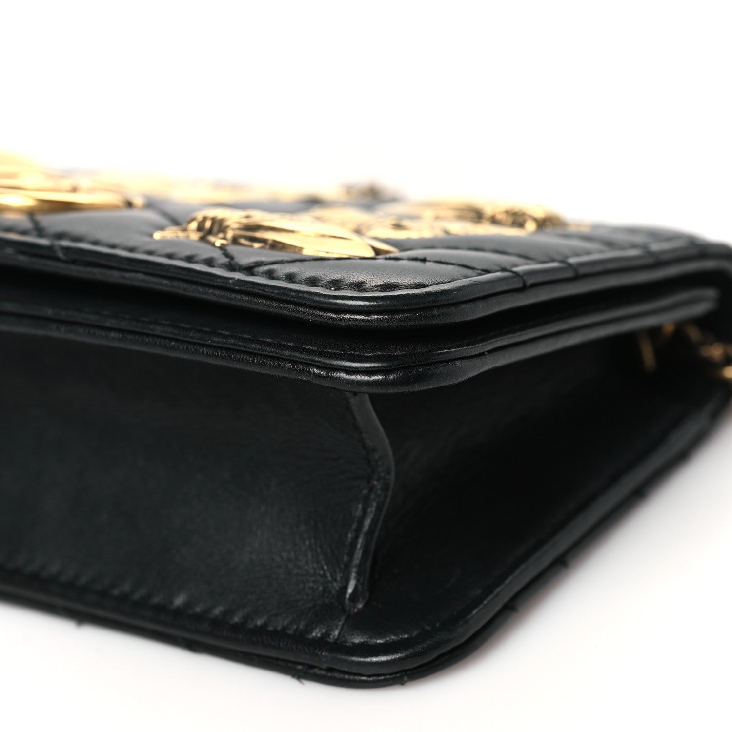 Gucci Calfskin Matelasse Mini Animal Studs GG Marmont Bag Black 9 of 10