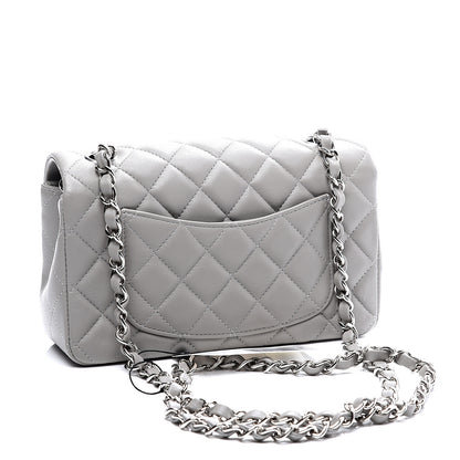 Chanel Lambskin Quilted Mini Rectangular Flap Grey 2 of 10
