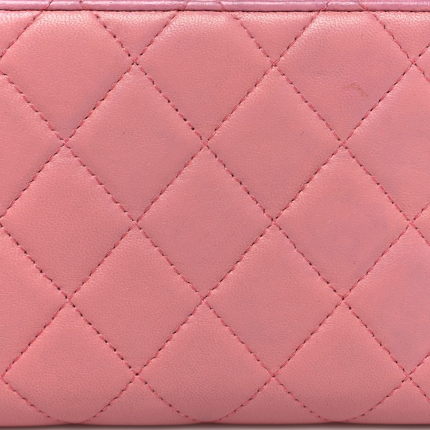 Chanel Lambskin Quilted Large Gusset Zip Around Wallet Pink 13 of 13