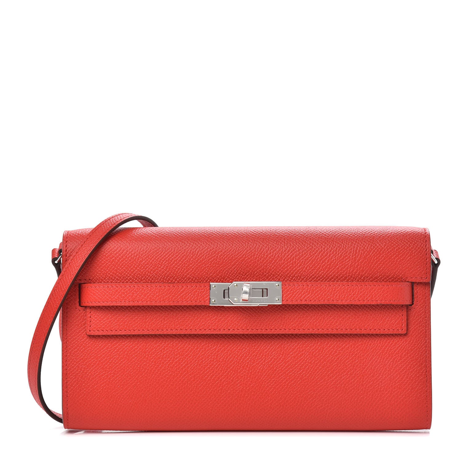 Hermes Epsom Verso Kelly Wallet To Go Rouge De Coeur Rose Extreme 1 of 9