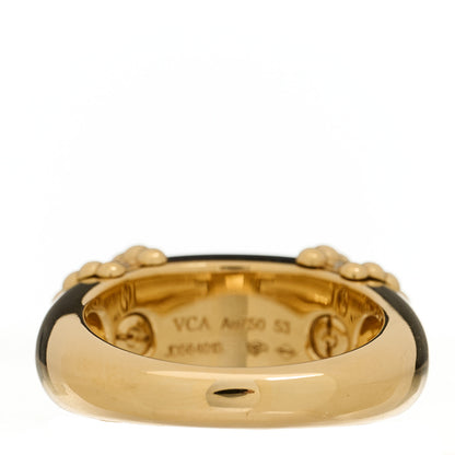 Van Cleef & Arpels 18K Yellow Gold Diamond Black Onyx Perlee Couleurs Ring 53 6.5 4 of 6
