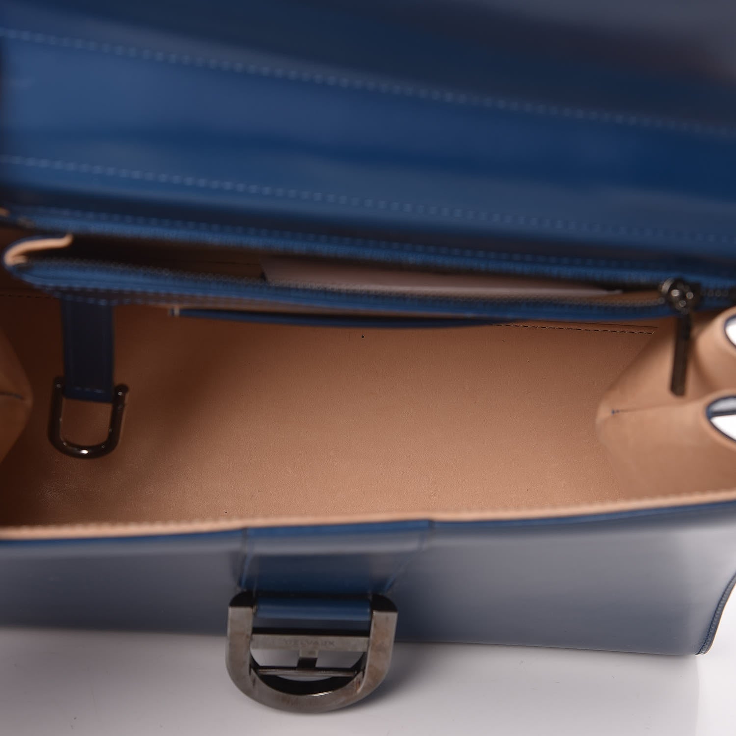 Delvaux Box Calfskin Brillant MM Satchel Blue De Prusse 7 of 12