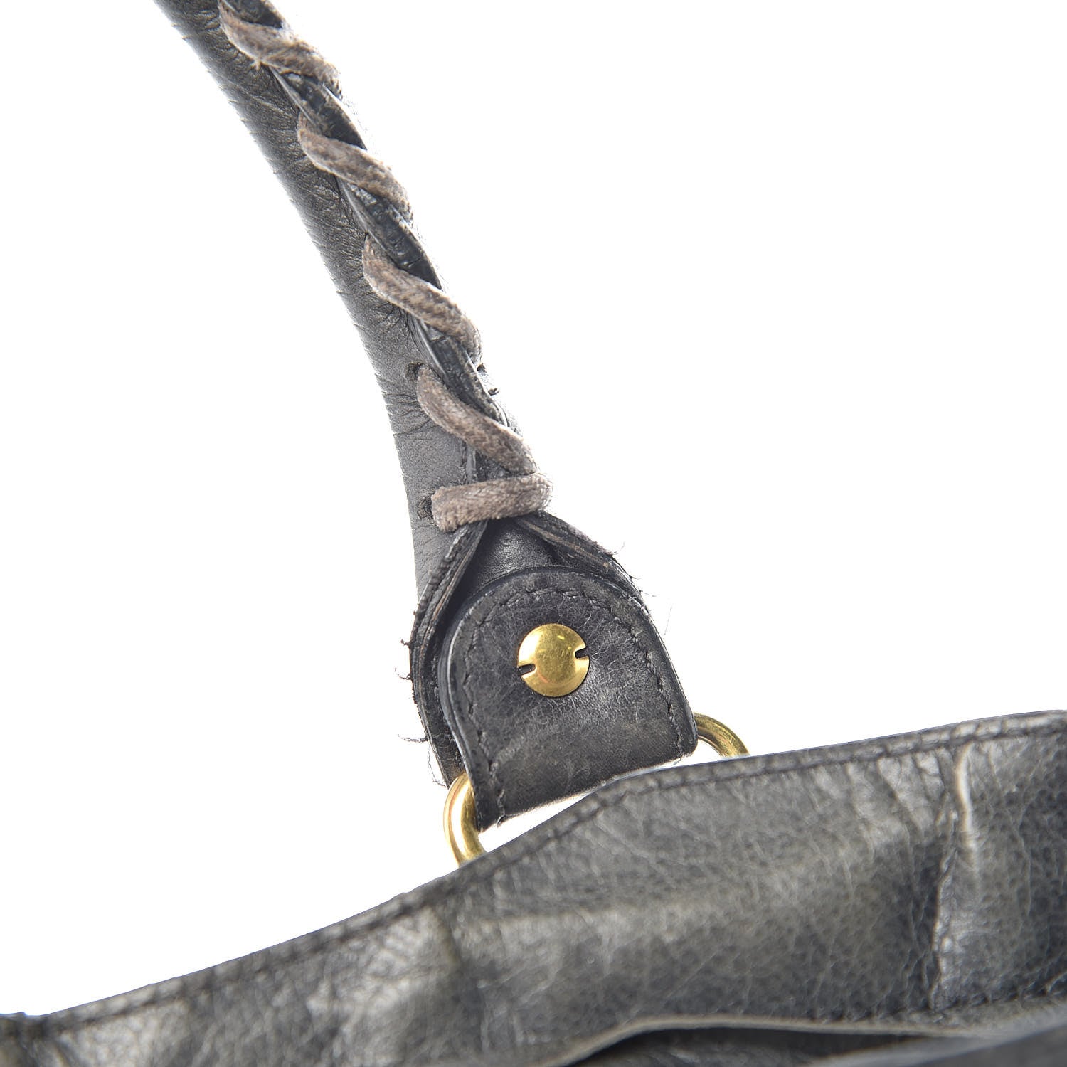 Balenciaga Agneau Laser Cut Cross Classic Gold Hardware City Grey 11 of 12