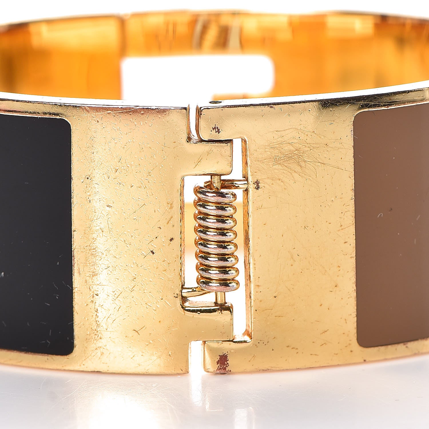 Fendi Enamel Fendista Bracelet S Gold Brown Black 6 of 7