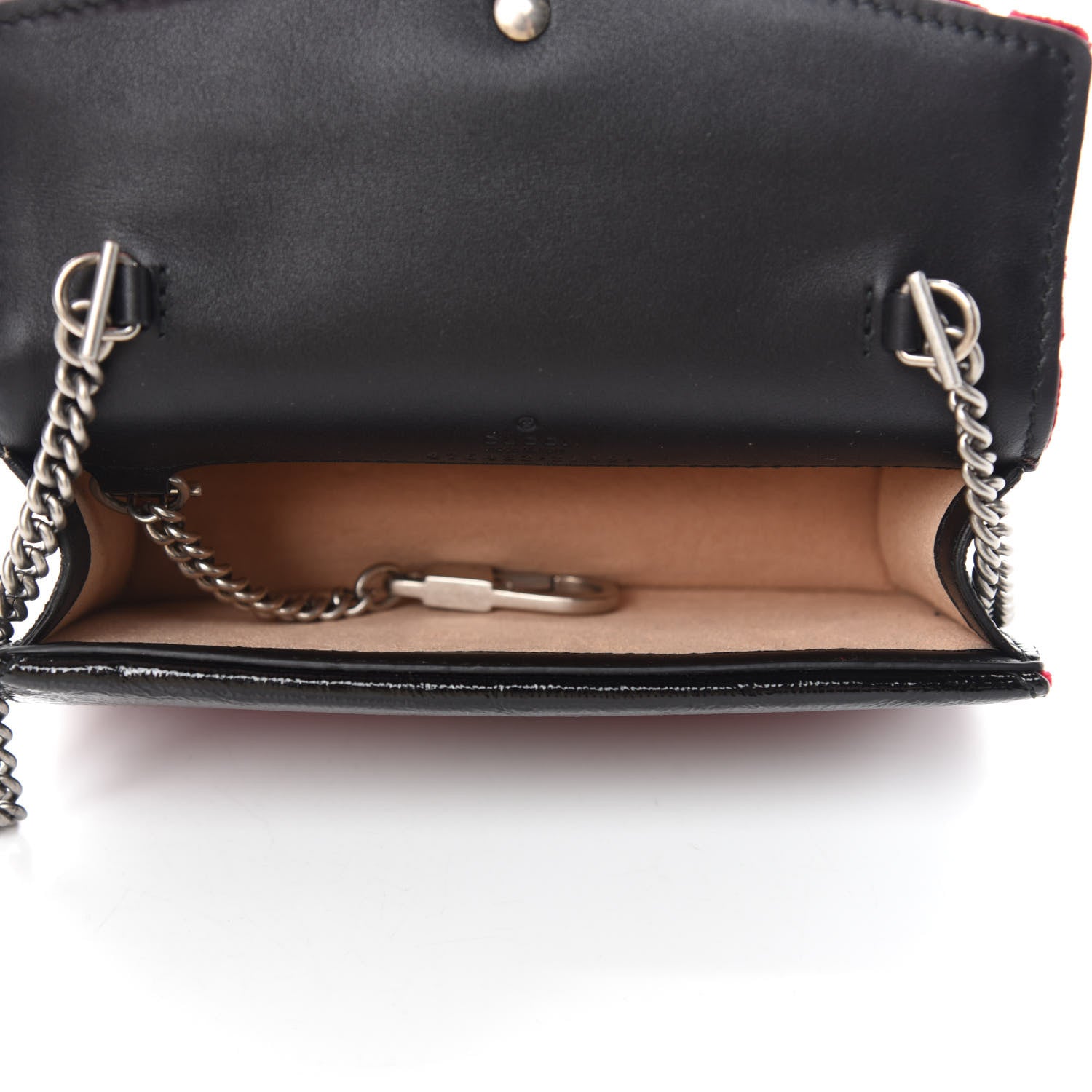 Gucci Velvet GG Monogram Super Mini Dionysus Shoulder Bag Red Cipria Black 5 of 9