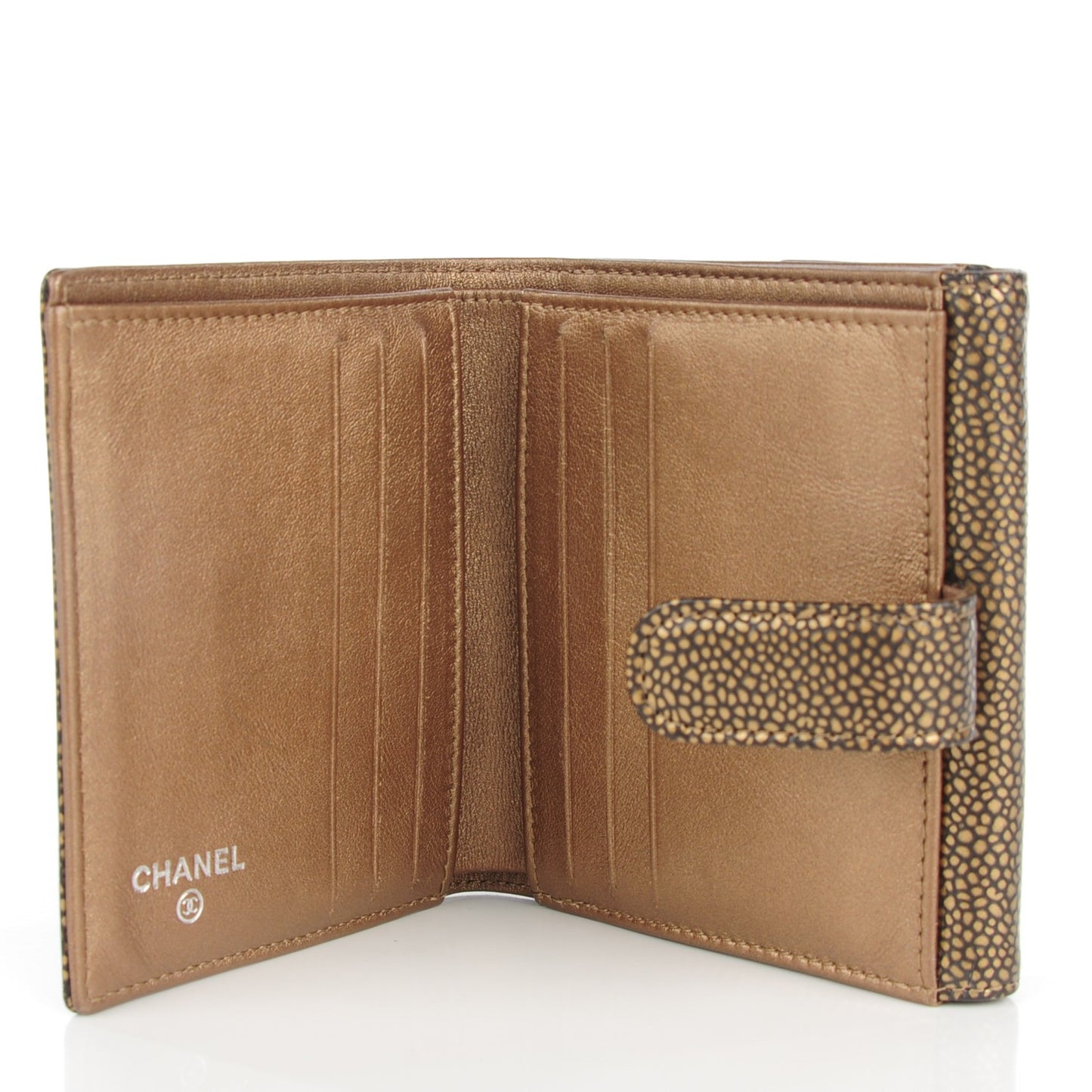 Caviar Timeless CC Compact French Wallet Bronze