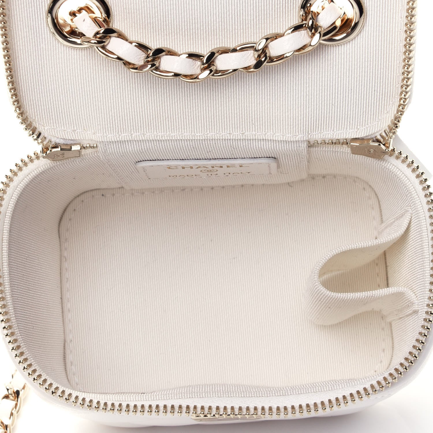 Chanel Lambskin Quilted My Chanel Lady Vanity Case With Chain White 4 of 4