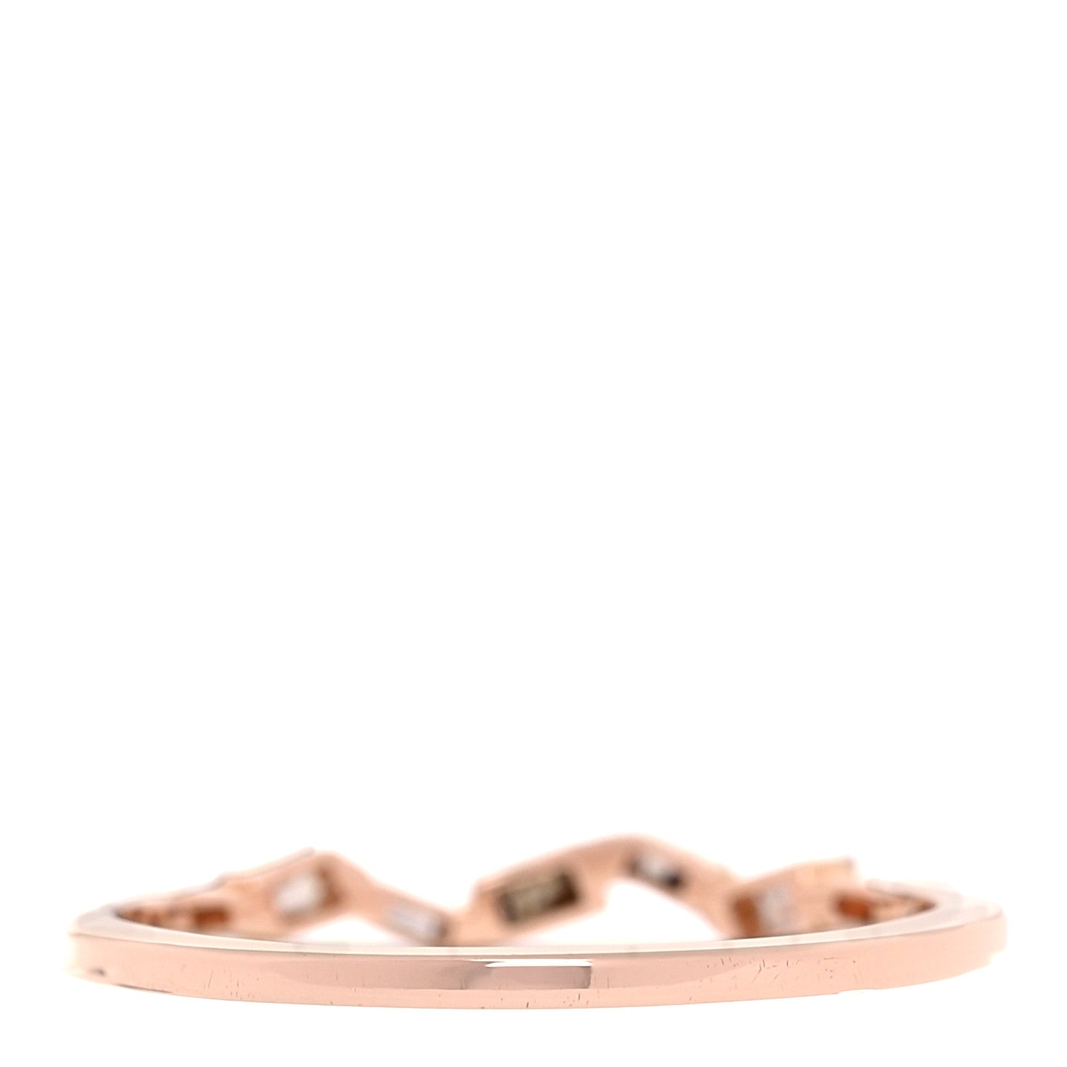 Suzanne Kalan 18K Rose Gold Diamond Thin Classic Baguette Ring 52 6 6 of 12