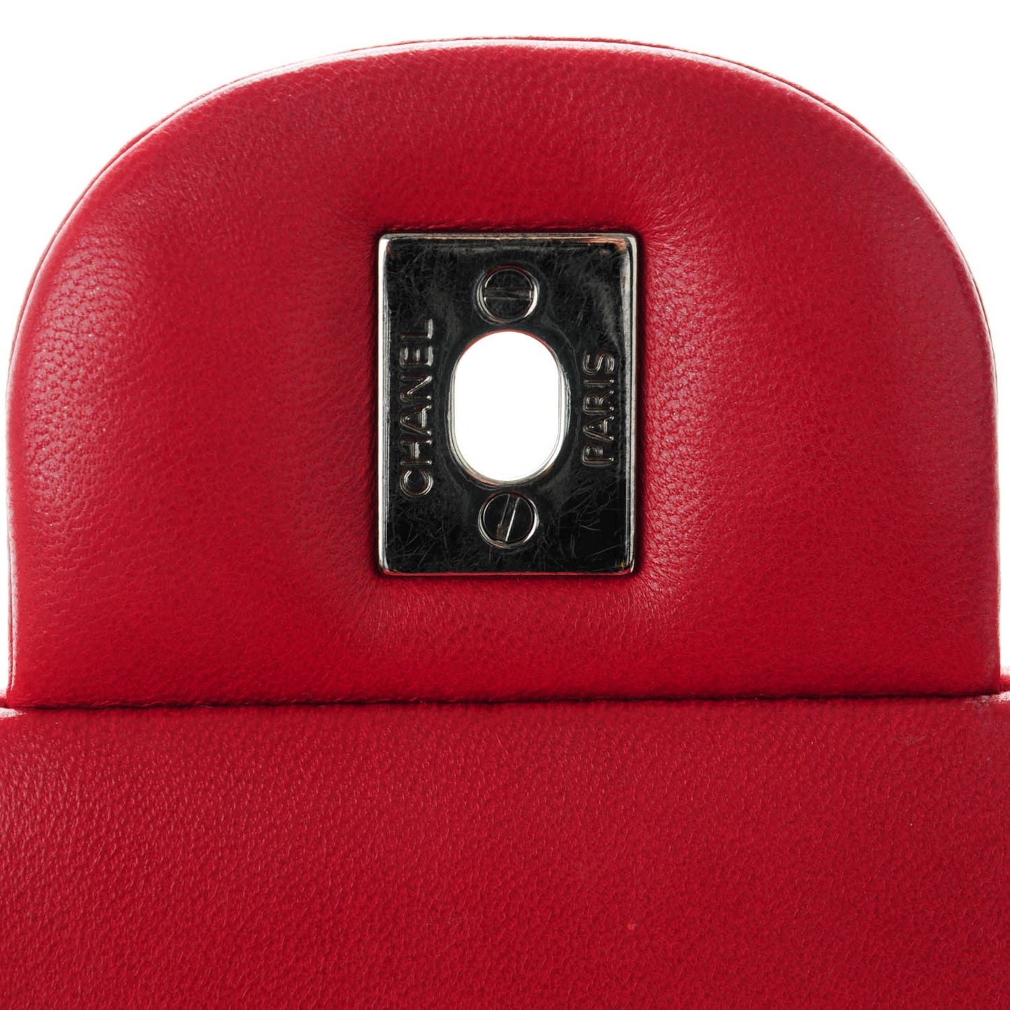 Lambskin Quilted Jumbo Double Flap Red