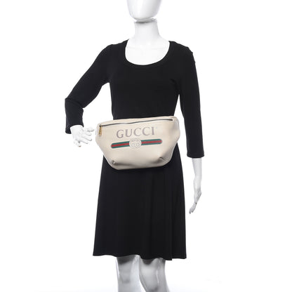 Gucci Grained Calfskin Logo Belt Bag White 2 of 10