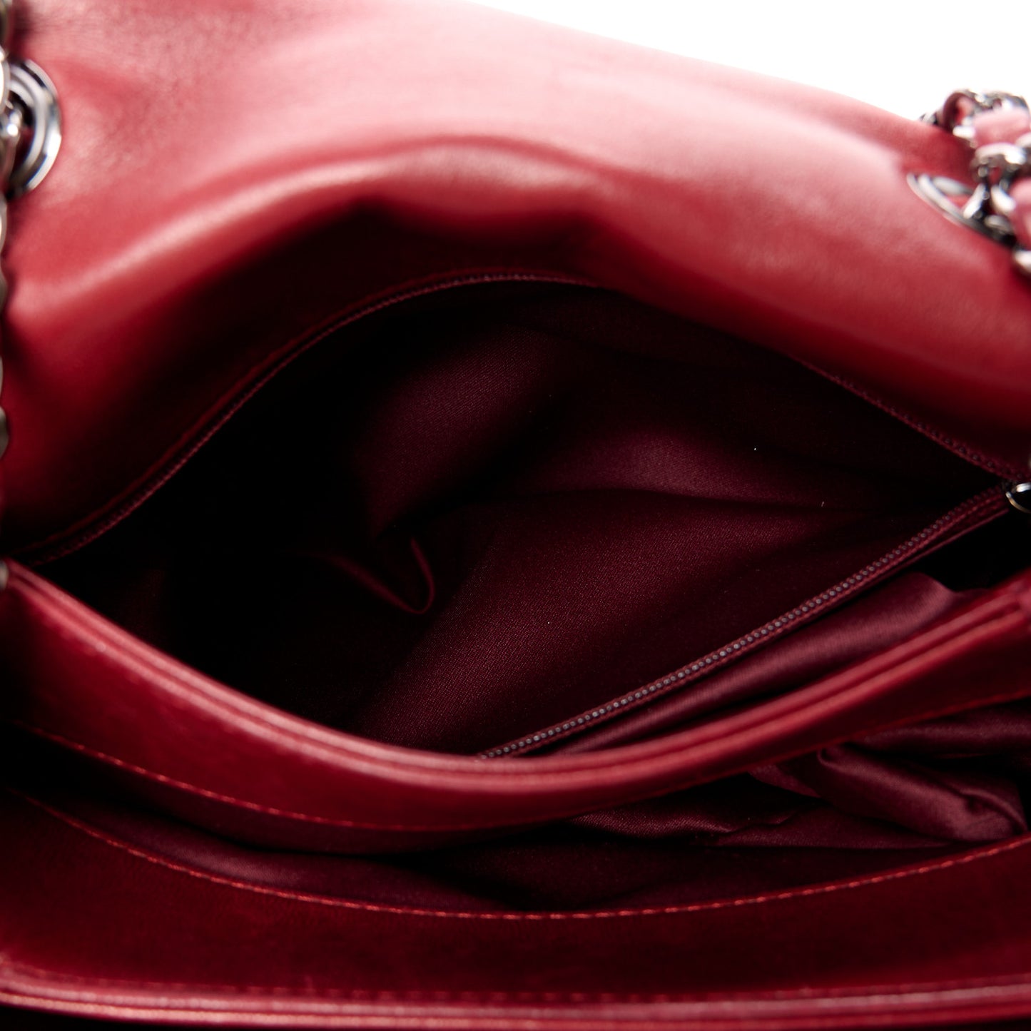 Lambskin Quilted Large Chanel 3 Flap Dark Red