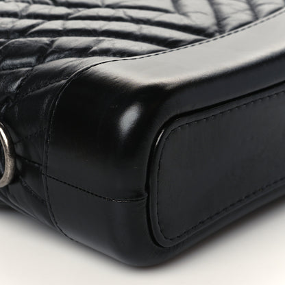 Chanel Aged Calfskin Chevron Quilted Small Gabrielle Hobo Black 9 of 10