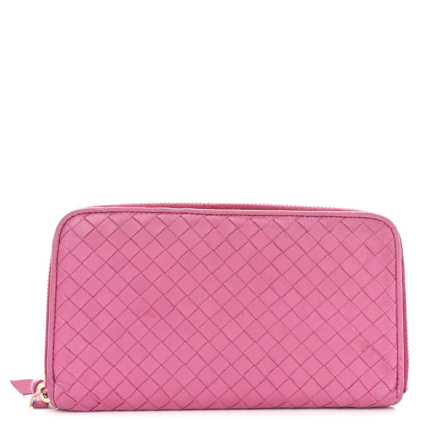 Bottega Veneta Nappa Intrecciato Zip Around Wallet Rosa Shock 1 of 8