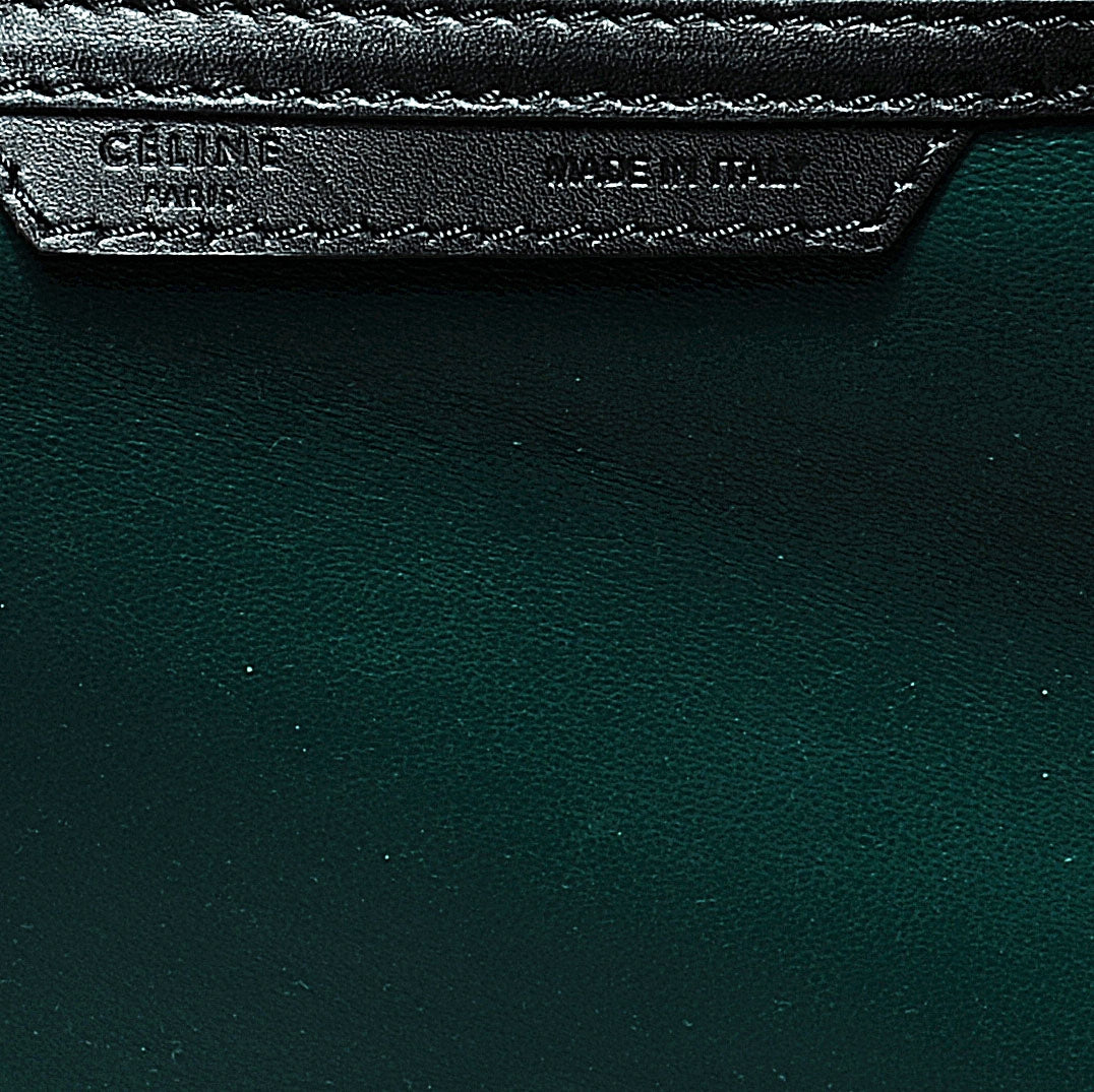 Celine Smooth Calfskin Mini Luggage Bag Bottle Green Black 6 of 9