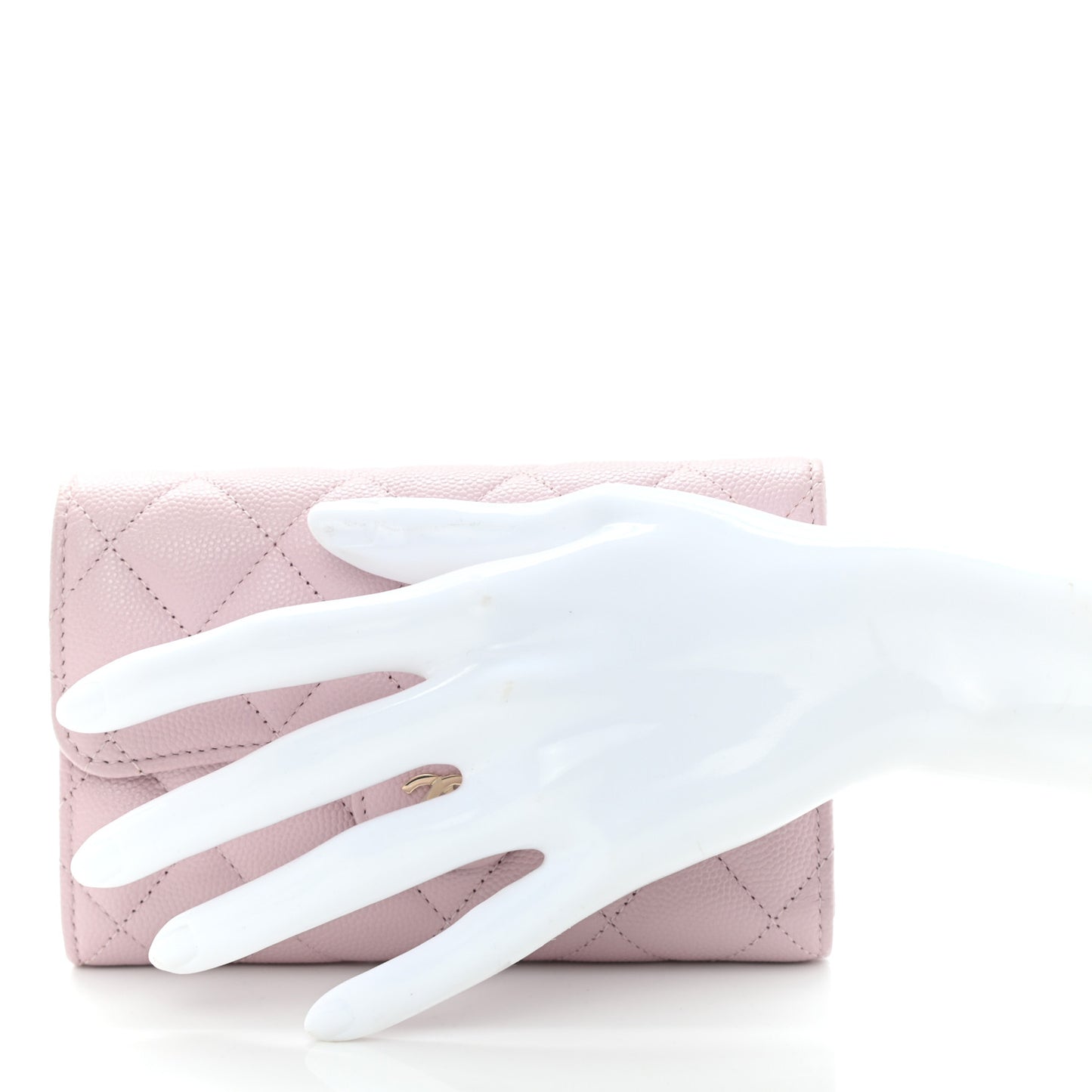 Caviar Quilted Medium Flap Wallet Pink