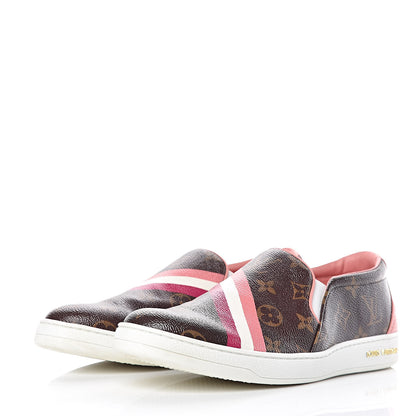Louis Vuitton Monogram Frontrow Slip On Sneakers 40 Rouge 3 of 11