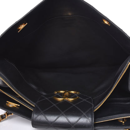 Chanel Calfskin Stitched XL Weekender Black 5 of 13