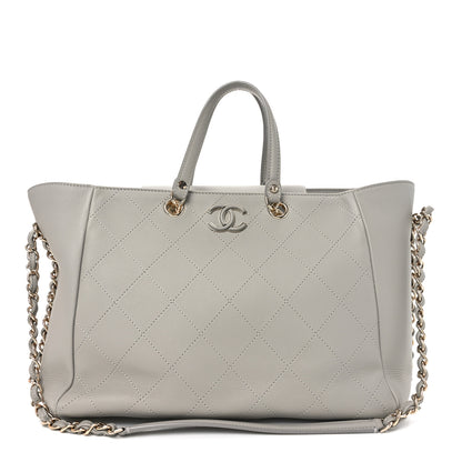 Chanel Bullskin Stitched Medium Shopping Bag Grey 1 of 10