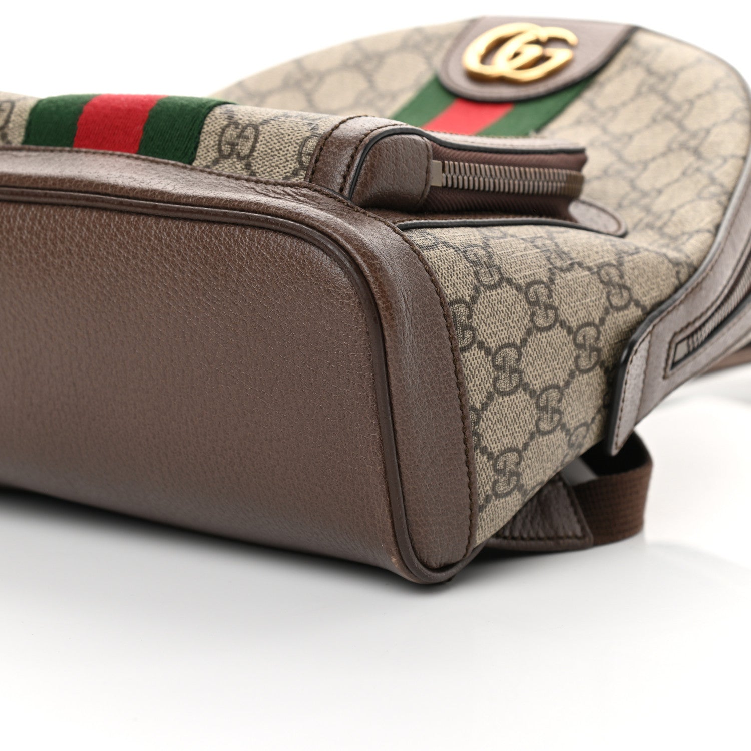 Gucci GG Supreme Monogram Calfskin Web Small Ophidia Day Backpack Beige Ebony New Acero 10 of 12