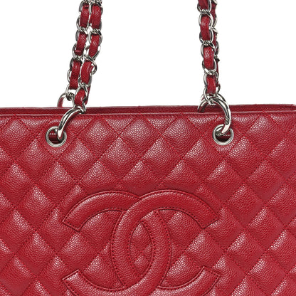 Chanel Caviar Quilted Grand Shopping Tote GST Red 8 of 12
