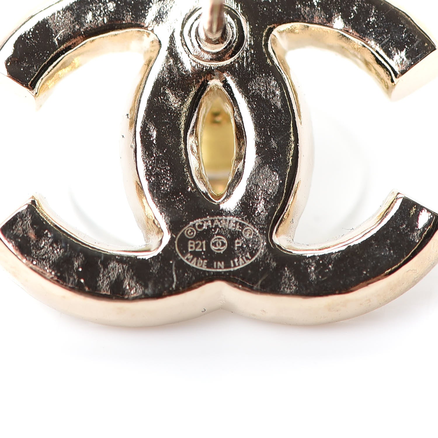 Chanel Pearl CC Earrings Gold 4 of 4