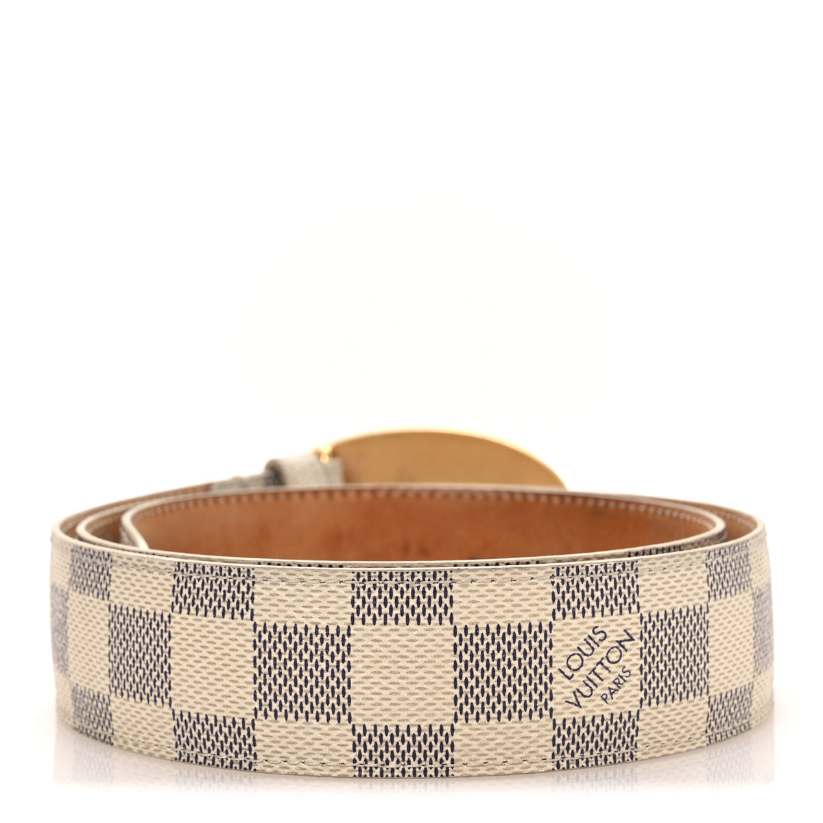 Authentic Louis Vuitton Damier Azur Articles de Voyage belt Louis Vuitton Articles de Voyage Damier Azur Belt White  main image 4