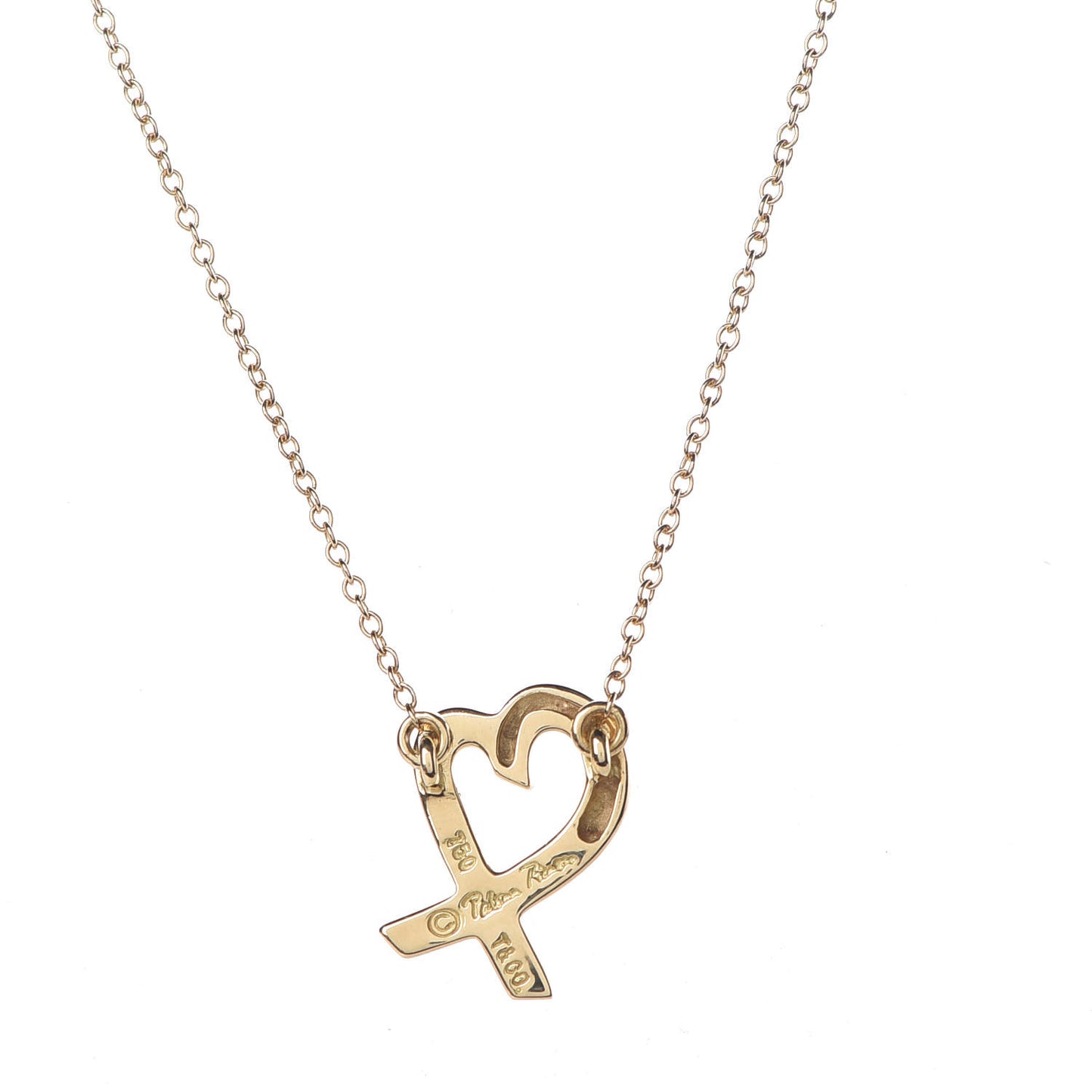 18K Yellow Gold Small Paloma Picasso Loving Heart Pendant Necklace