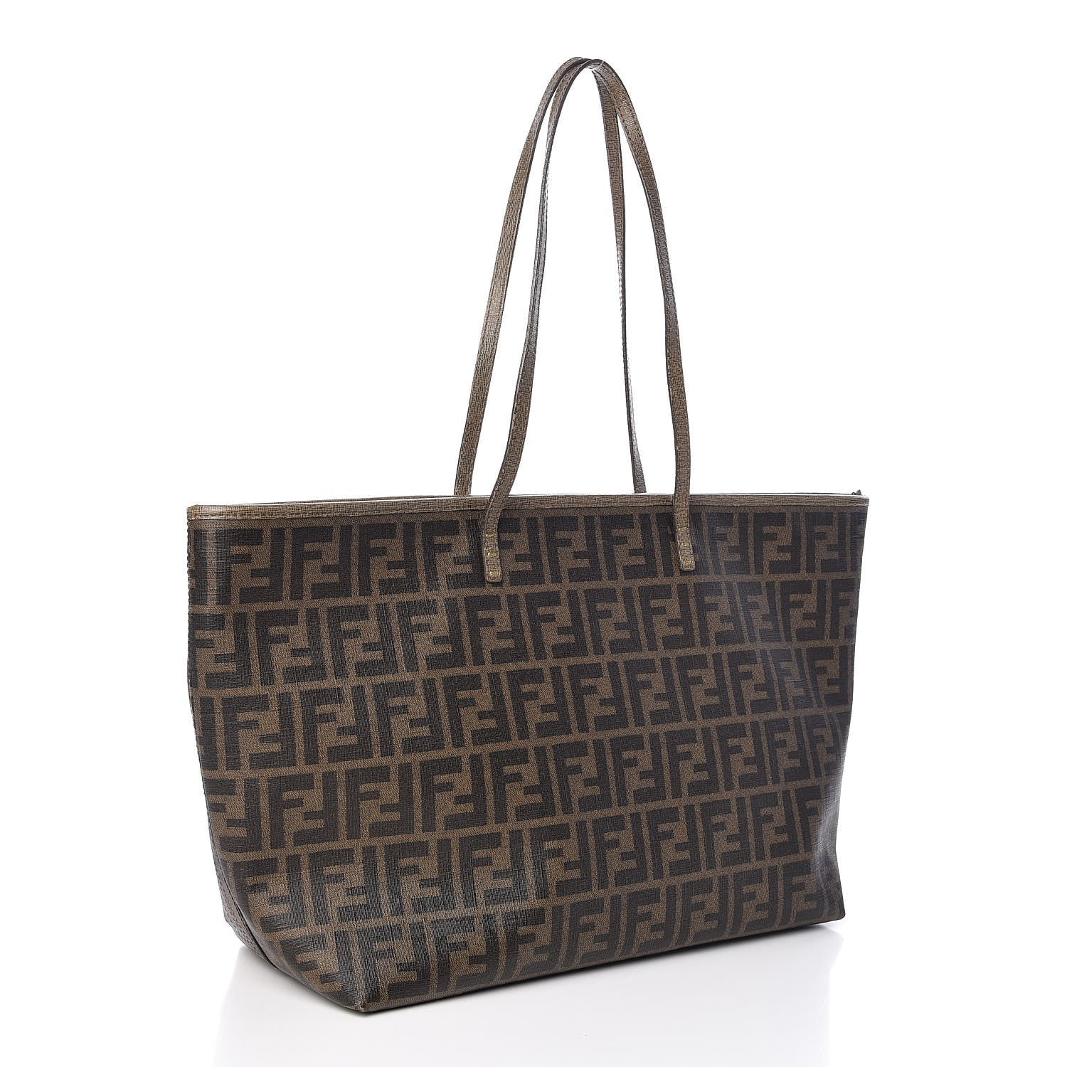 Fendi Zucca Lampo Studded Roll Tote Tobacco 3 of 15