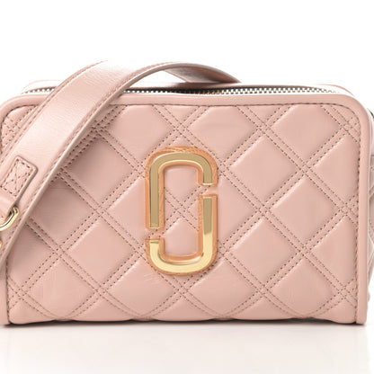 Marc Jacobs Natural Grain Calfskin Quilted The Softshot 21 Bag Blush 9 of 11