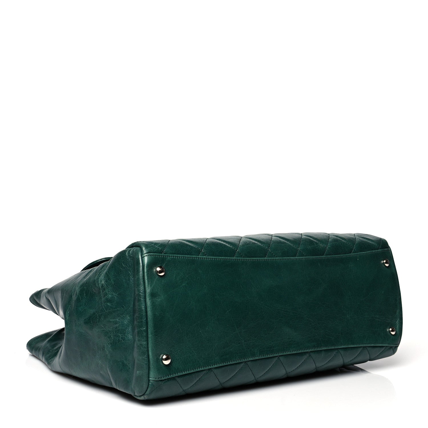 Chanel Glazed Calfskin Quilted Large CC Delivery Tote Green 3 of 13